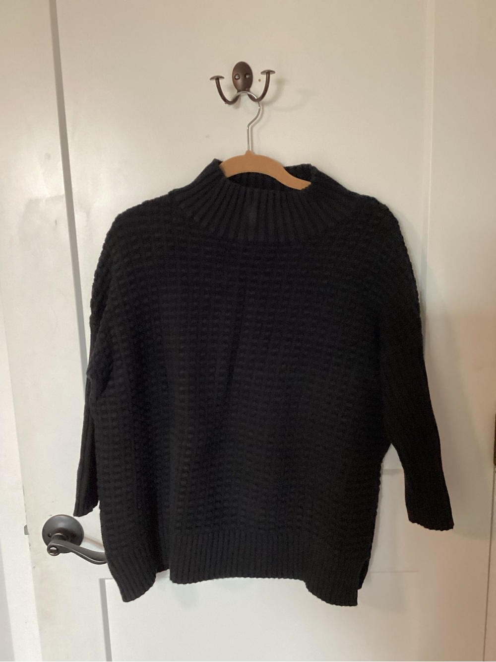 French Connection Black Chunky Knit Turtleneck Sweater